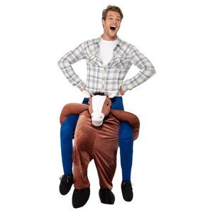 Smiffys Unisex Adult Piggy Back Costume Set / Brown